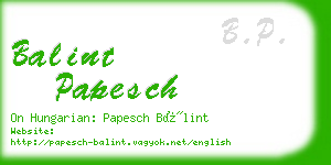 balint papesch business card